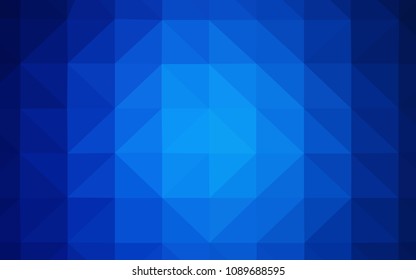Dark BLUE vector abstract polygonal pattern. Polygonal abstract illustration with gradient. Triangular pattern for your design.