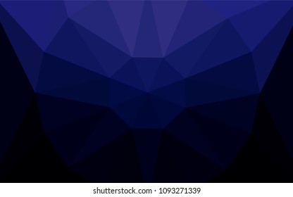Dark BLUE vector abstract polygonal pattern with a gem in a centre. Polygonal abstract illustration with gradient. Brand new style for your business design.