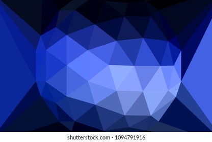 Dark BLUE vector abstract polygonal pattern with a gem in a centre. Modern abstract illustration with triangles. Best triangular design for your business.