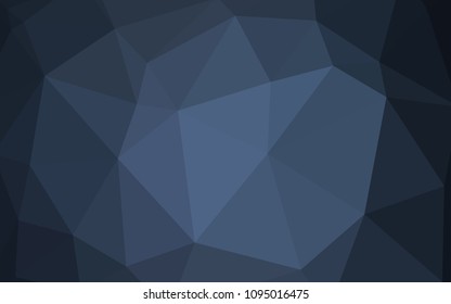 Dark BLUE vector abstract polygonal pattern. Triangular geometric sample with gradient.  Completely new template for your banner.