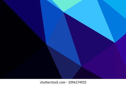 Dark BLUE vector abstract polygonal background. Modern abstract illustration with triangles. Textured pattern for your backgrounds.