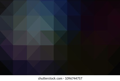 Dark BLUE vector abstract polygonal background. Glitter abstract illustration with an elegant triangles. New template for your brand book.