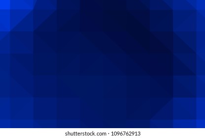 Dark BLUE vector abstract polygonal template. Creative geometric illustration in Origami style with gradient. Best triangular design for your business.