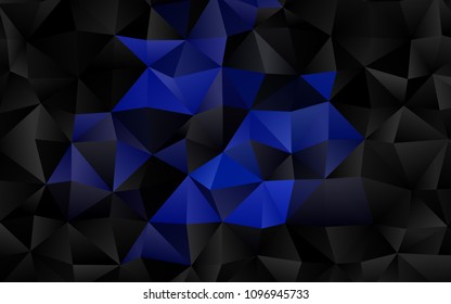 Dark BLUE vector abstract polygonal pattern. Brand-new colored illustration in blurry style with gradient. The textured pattern can be used for background.