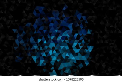 Dark BLUE vector abstract polygonal background. Geometric illustration in Origami style with gradient.  The completely new template can be used for your brand book.