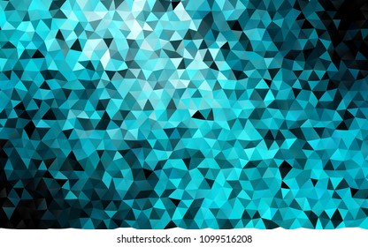 Dark BLUE vector abstract polygonal template. A completely new color illustration in a vague style. Triangular pattern for your business design.
