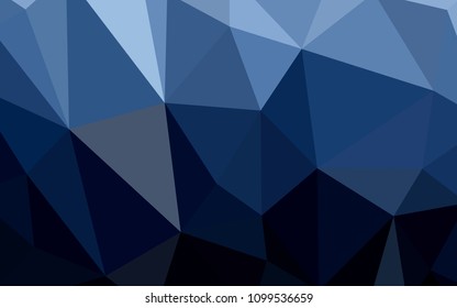 Dark BLUE vector abstract polygonal template. Triangular geometric sample with gradient.  A new texture for your web site.