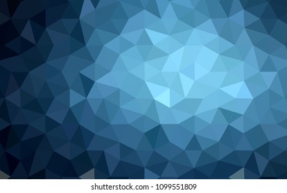 Dark BLUE vector abstract polygonal template. Colorful abstract illustration with triangles. Triangular pattern for your design.