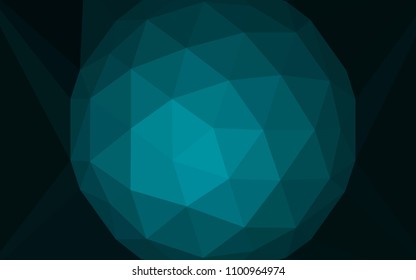 Dark BLUE vector abstract polygonal pattern with a gem in a centre. Shining colorful illustration with triangles. Brand new style for your business design.