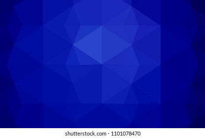 Dark BLUE vector abstract polygonal template. Triangular geometric sample with gradient.  Pattern for a brand book's backdrop.