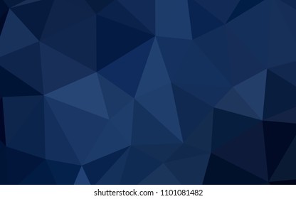 Dark BLUE vector abstract polygonal background. Triangular geometric sample with gradient.  Brand new design for your business.