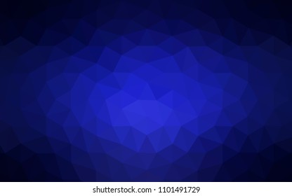 Dark BLUE vector abstract polygonal background. Glitter abstract illustration with an elegant triangles. Textured pattern for your backgrounds.