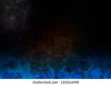 Dark BLUE vector abstract polygonal template. Creative geometric illustration in Origami style with gradient. A new texture for your design.