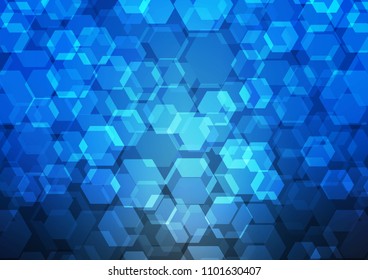 Dark BLUE vector abstract polygonal pattern. Creative illustration in halftone style with gradient. hexagonal pattern for your business design.