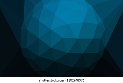 Dark BLUE vector abstract polygonal pattern with a gem in a centre. Elegant polygonal illustration with gradient. Polygonal design for your web site.