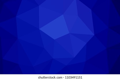 Dark BLUE vector abstract polygonal pattern. Glitter abstract illustration with an elegant triangles. Template for cell phone's backgrounds.