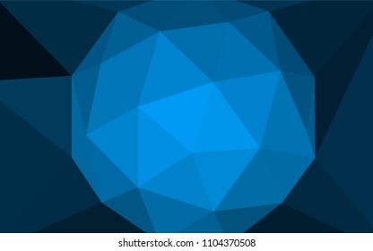 Dark BLUE vector abstract polygonal template. Colorful illustration in polygonal style with gradient. Textured pattern for your backgrounds.