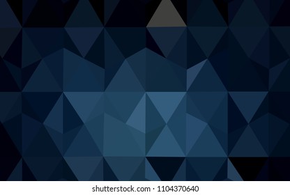 Dark BLUE vector abstract polygonal pattern. A completely new color illustration in a polygonal style. Template for cell phone's backgrounds.