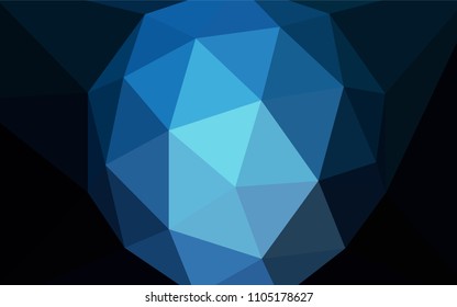 Dark BLUE vector abstract polygonal pattern. Colorful illustration in abstract style with triangles. Textured pattern for your backgrounds.
