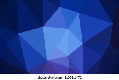 Dark BLUE vector abstract polygonal template. Modern abstract illustration with triangles. Brand new style for your business design.