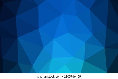 Dark BLUE vector abstract polygonal pattern. Geometric illustration in Origami style with gradient.  Brand new design for your business.