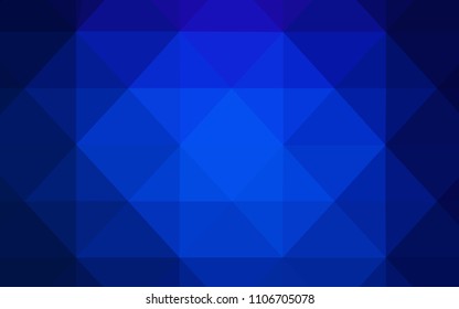 Dark BLUE vector abstract polygonal pattern. Glitter abstract illustration with an elegant triangles. A completely new design for your leaflet.