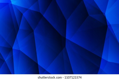 Dark BLUE vector abstract polygonal pattern. Modern abstract illustration with triangles. Best triangular design for your business.
