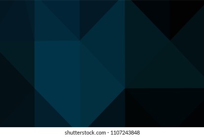 Dark BLUE vector abstract polygonal template. Shining polygonal illustration, which consist of triangles. A completely new template for your business design.