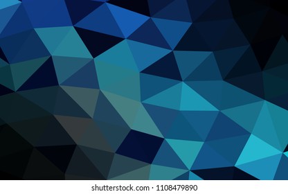 Dark BLUE vector abstract polygonal abstract polygonal. Shining colored illustration in a Brand new style. The elegant pattern can be used as part of a brand book.