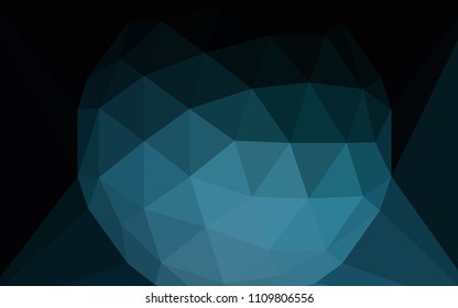 Dark BLUE vector abstract polygonal background with a gem in a centre. A sample with polygonal shapes. A completely new design for your leaflet.