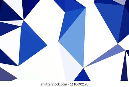 Dark BLUE vector abstract polygonal pattern. Shining polygonal illustration, which consist of triangles. A new texture for your web site.