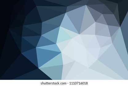 Dark BLUE vector abstract polygonal template with a heart in a centre. Illustration in Origami style with gradient. A completely new design for your leaflet.