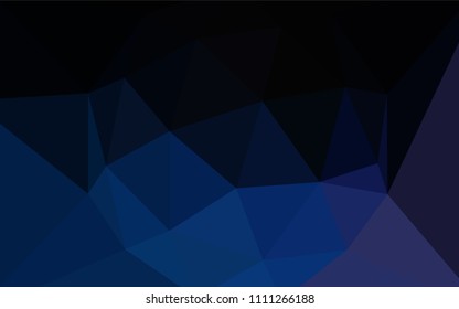 Dark BLUE vector abstract polygonal template. Colorful abstract illustration with triangles. Completely new template for your banner.