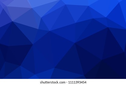 Dark BLUE vector abstract polygonal template. Colorful abstract illustration with triangles. A new texture for your web site.
