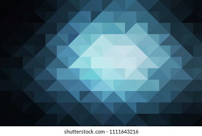 Dark BLUE vector abstract polygonal template. Glitter abstract illustration with an elegant design. Brand-new style for your business design.