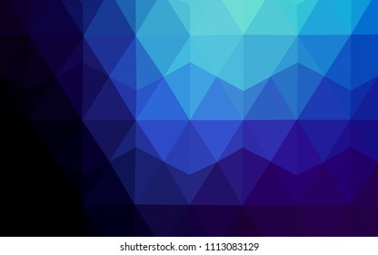 Dark BLUE vector abstract polygonal background. Modern abstract illustration with triangles. Best triangular design for your business.
