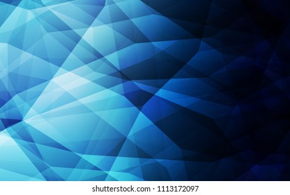 Dark BLUE vector abstract polygonal template. Elegant bright polygonal illustration with gradient. A completely new design for your leaflet.