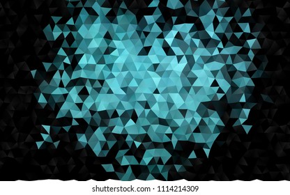 Dark BLUE vector abstract polygonal template. Shining colored illustration in a Brand new style. Triangular pattern for your business design.