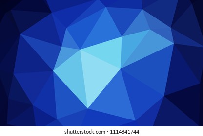 Dark BLUE vector abstract polygonal template. Colorful illustration in abstract style with triangles. New template for your brand book.