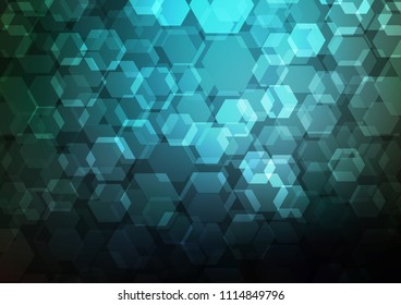 Dark BLUE vector abstract polygonal template. Colorful illustration in abstract style with gradient. Brand new design for your business.
