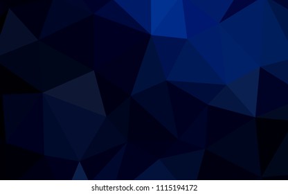 Dark BLUE vector abstract polygonal template. Creative geometric illustration in Origami style with gradient. Brand new design for your business.