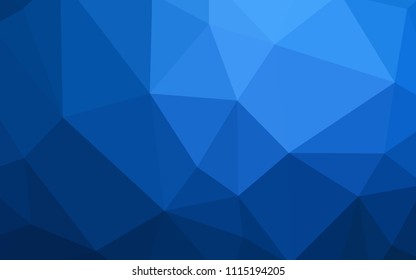 Dark BLUE vector abstract polygonal template. Colorful illustration in abstract style with triangles. Best triangular design for your business.