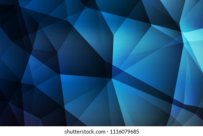 Dark BLUE vector abstract polygonal template. Geometric illustration in Origami style with gradient.  Polygonal design for your web site.