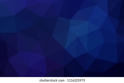 Dark BLUE vector abstract polygonal background. Colorful illustration in abstract style with triangles. A completely new design for your leaflet.