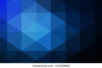 Dark BLUE vector abstract polygonal background. Glitter abstract illustration with an elegant design. A completely new design for your business.