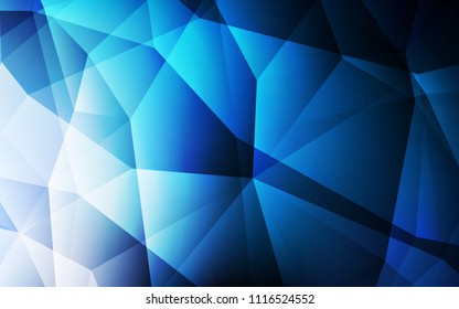 Dark BLUE vector abstract polygonal background. Shining colorful illustration with triangles. Best triangular design for your business.