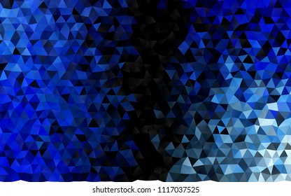 Dark BLUE vector abstract polygonal pattern. Glitter abstract illustration with an elegant design. A new texture for your design.
