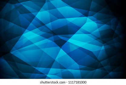 Dark BLUE vector abstract polygonal template. Shining polygonal illustration, which consist of triangles. New template for your brand book.