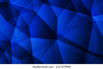 Dark BLUE vector abstract polygonal template. Elegant bright polygonal illustration with gradient. Best triangular design for your business.
