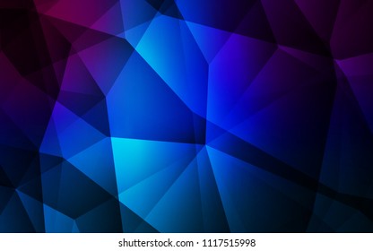 Dark BLUE vector abstract polygonal background. Shining polygonal illustration, which consist of triangles. Pattern for a brand book's backdrop.